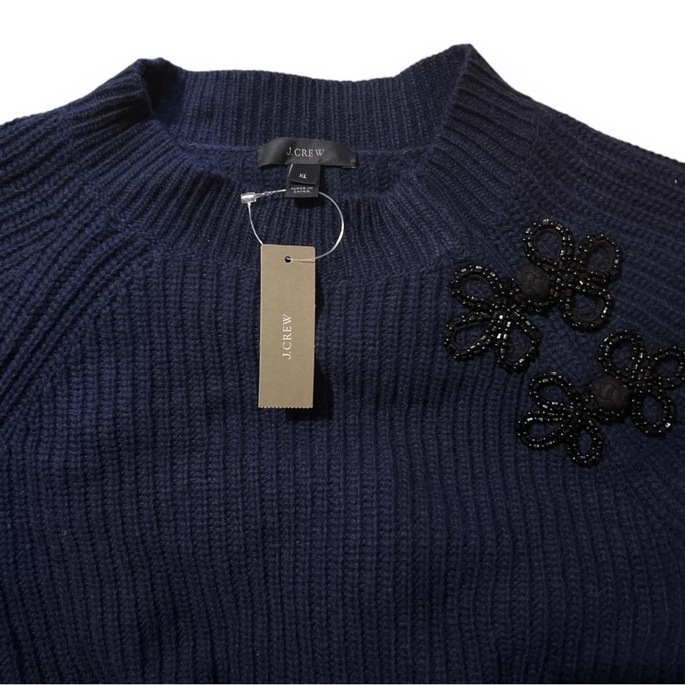 🆕 J.Crew Navy Beaded Sweater | XL